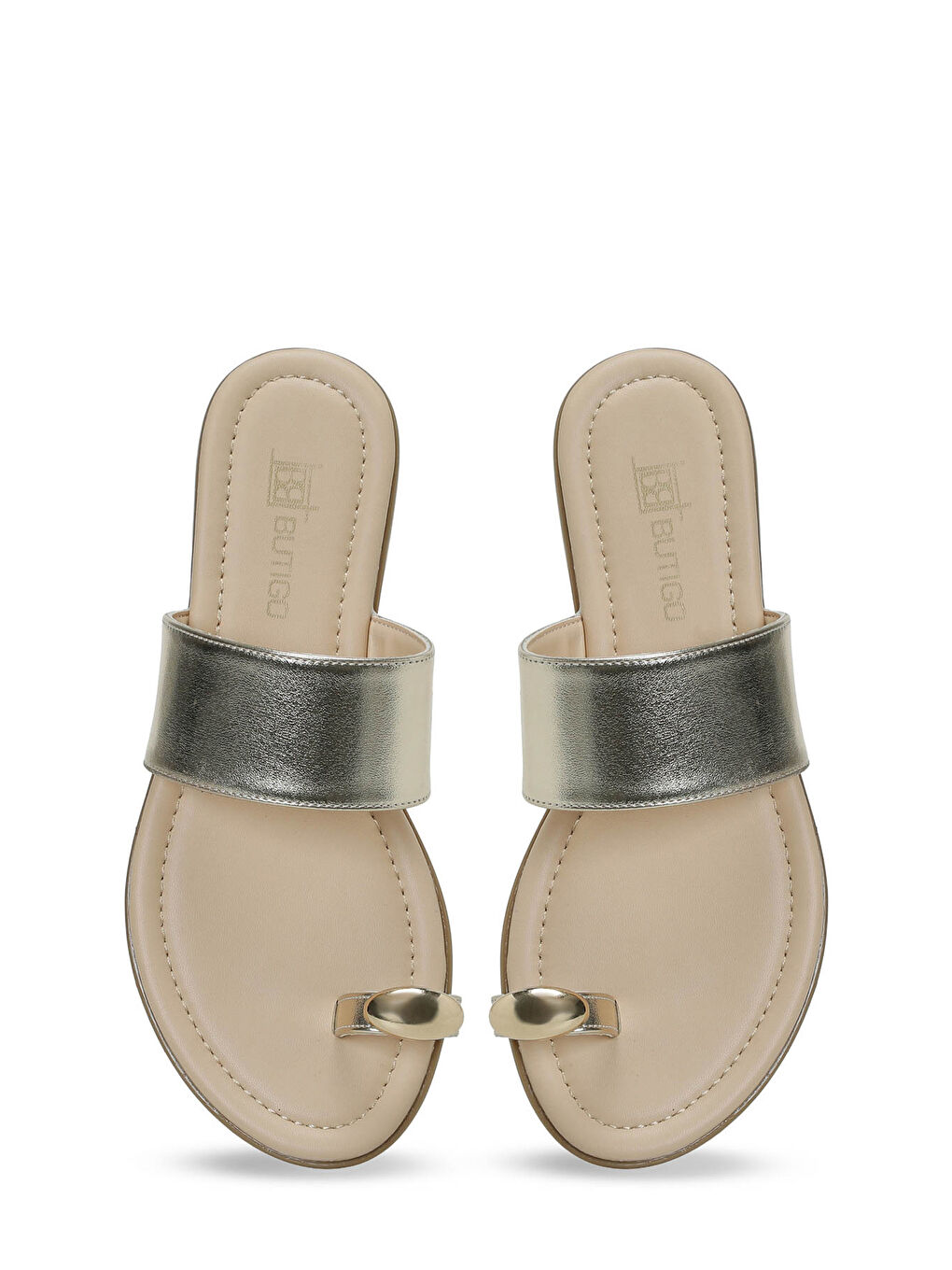 Sarı 26S-377 Altın Kadın Terlik-3