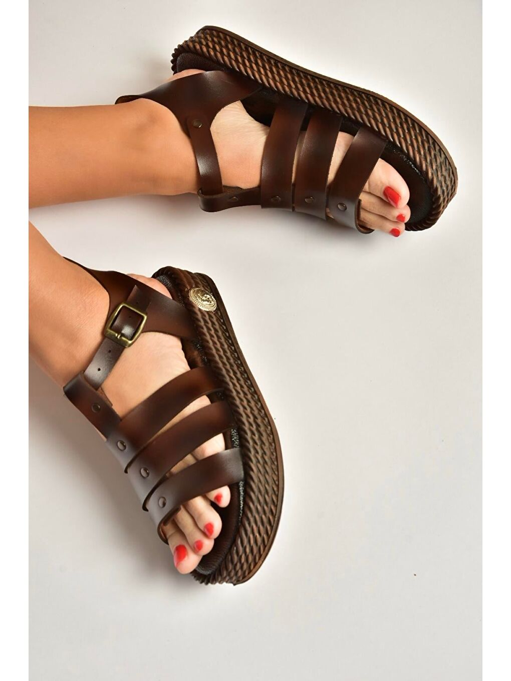 Kahverengi Kadın Sandalet Y390119903-4