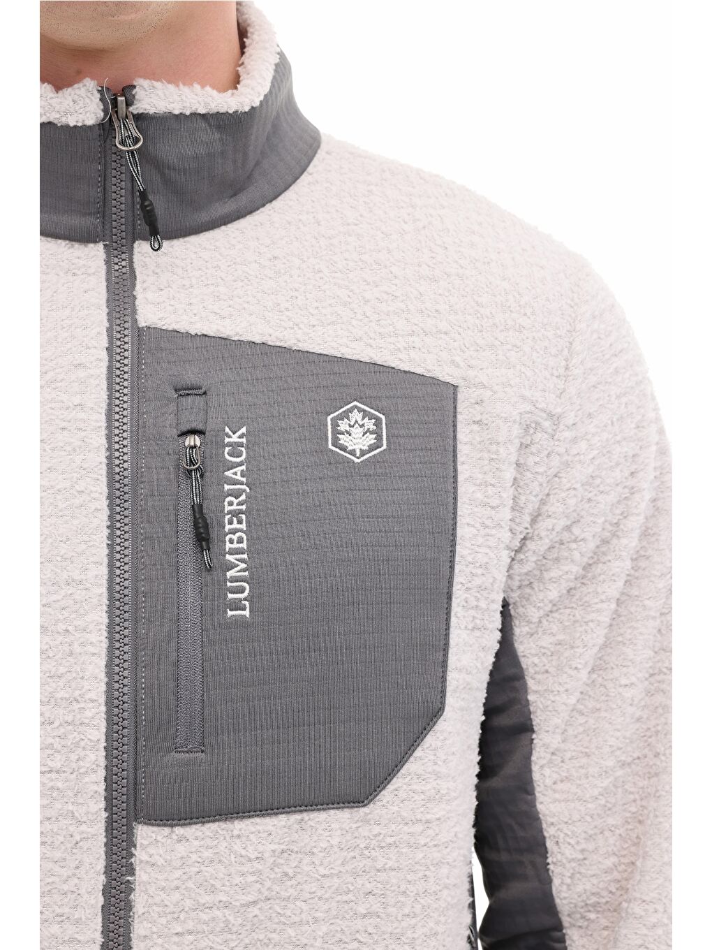 Gri ML MINAS 6LJK-93 5PR GRI Erkek Fermuarlı Sweatshirt-3