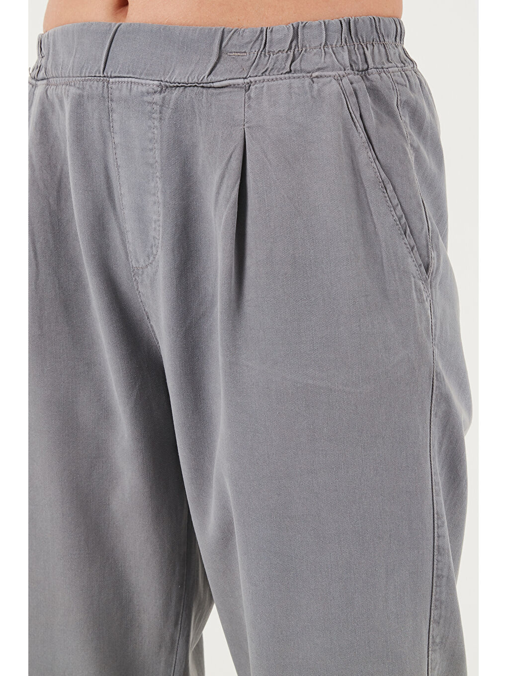 Gri Slim Fit Normal Bel Boru Paça Pantolon 668Yp5372-4