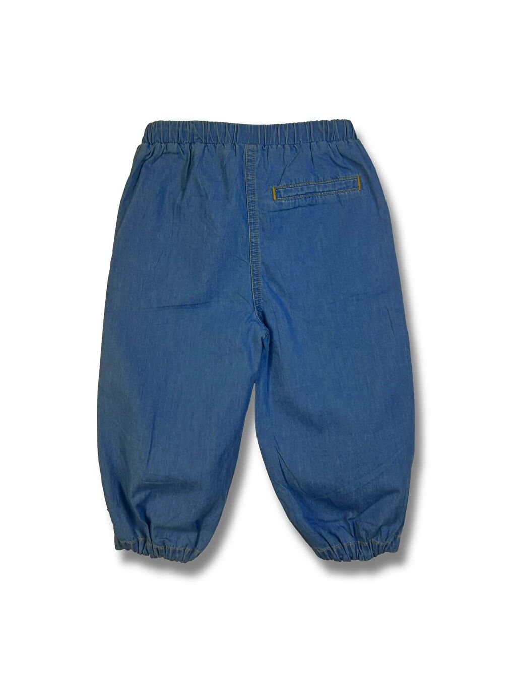 Unisex Çocuk Denim Kargo Pantolon - İndigo-1