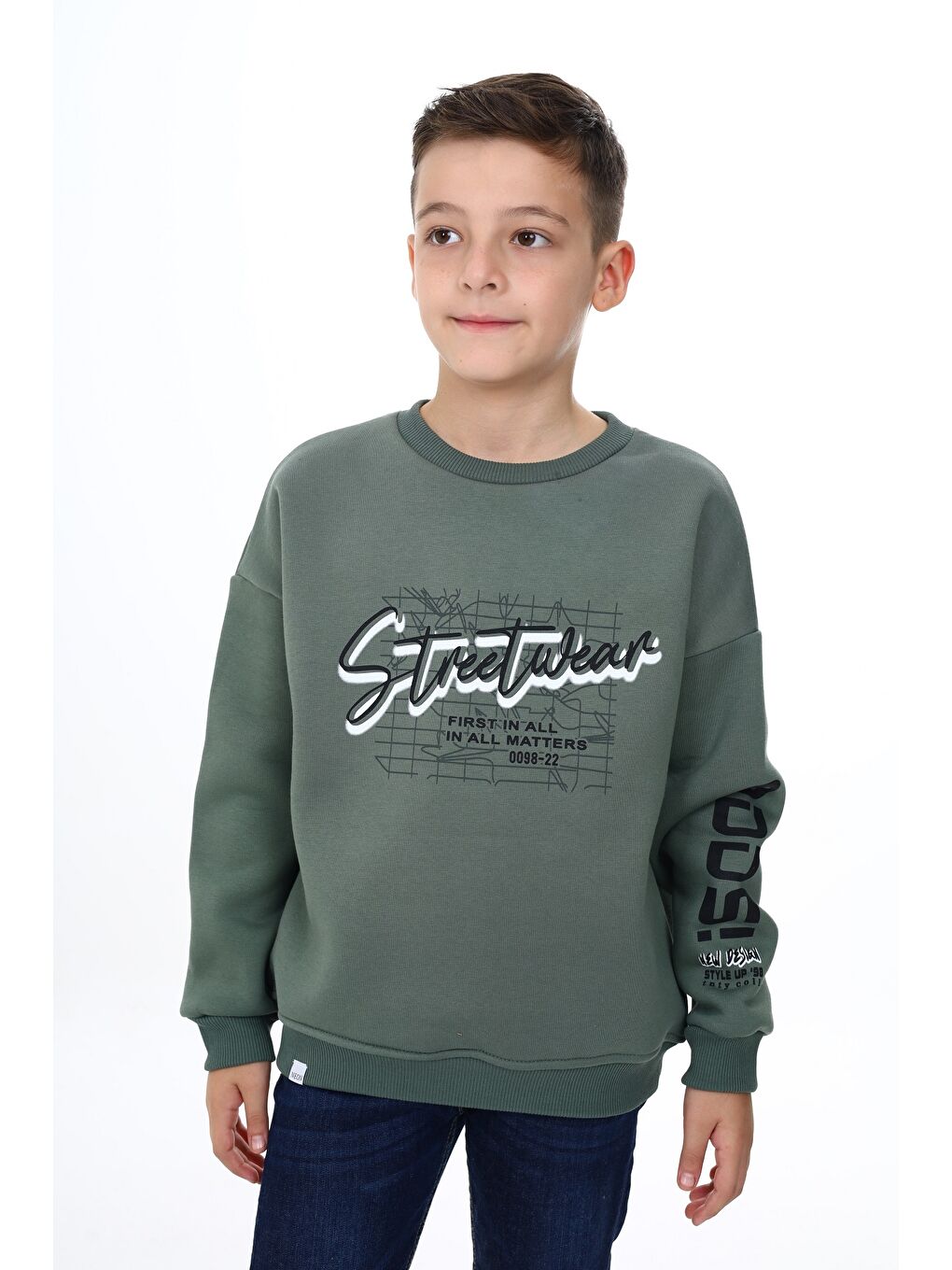 Toontoykids Yeşil Erkek Çocuk Baskılı Sweatshirt - 3