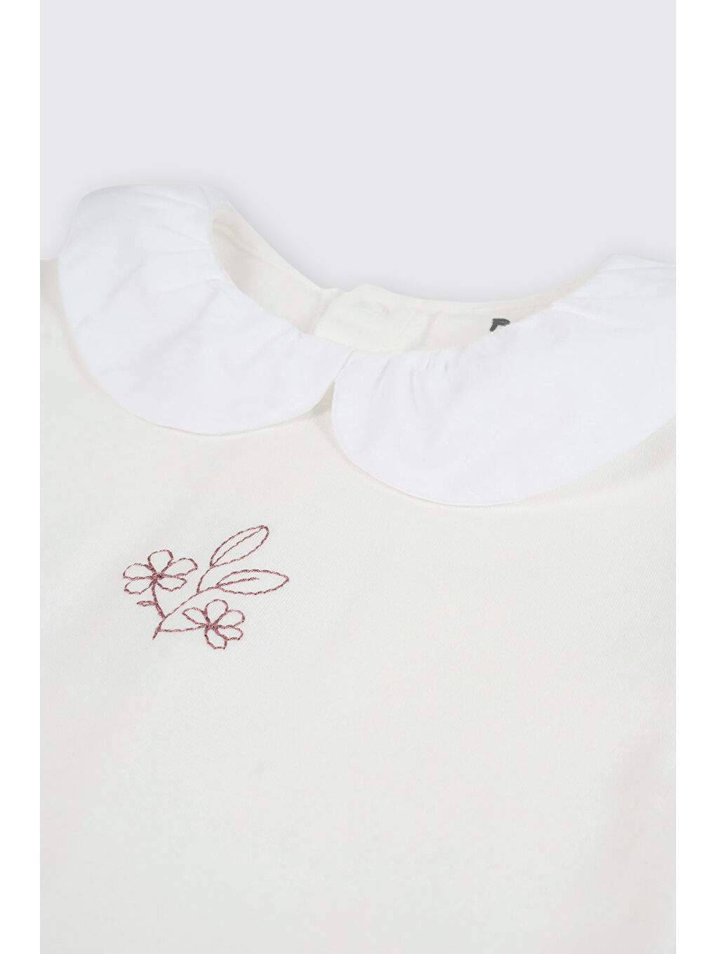 Yenidoğan Yaka Detaylı Ekru Patikli Tulum-2