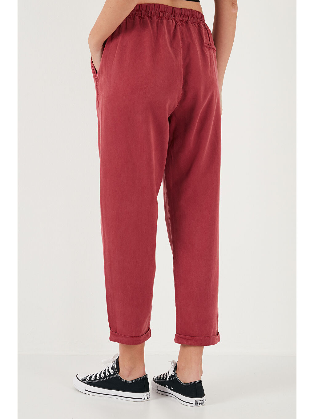 Bordo Slim Fit Normal Bel Boru Paça Pantolon 668Yp5372-6