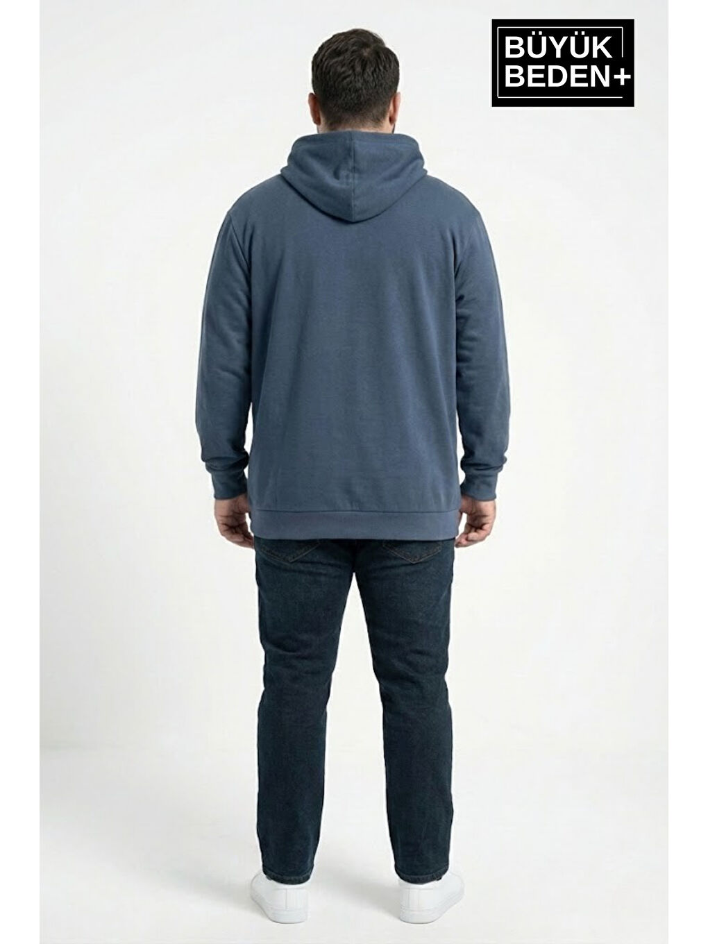 Mavi Erkek Büyük Beden İnce Kapüşonlu NY Newyork Baskılı İnce Sweatshirt SPR26BSW957-15-2