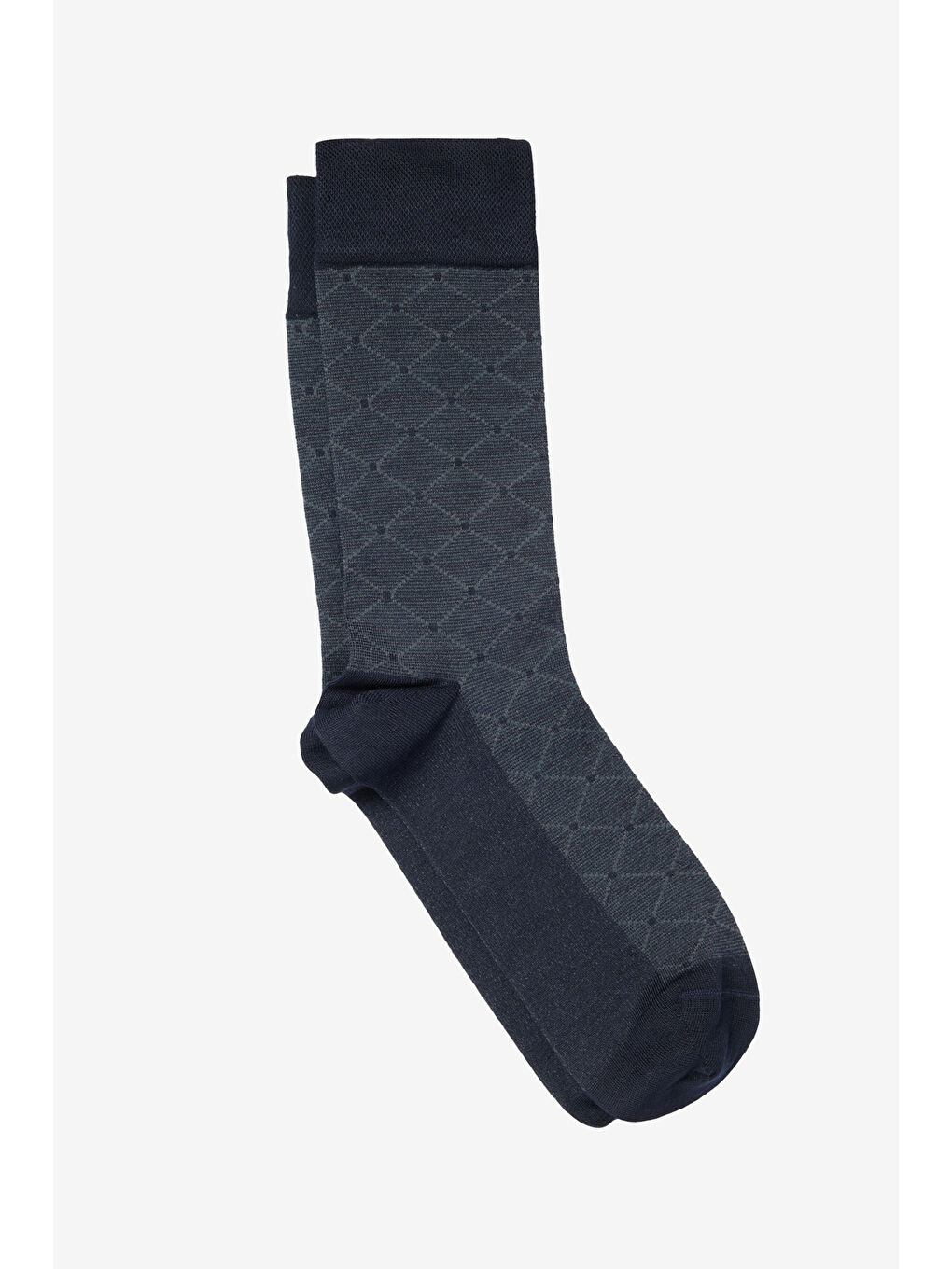 Erkek Lacivert Yumuşak Dokulu Desenli Tekli Çorap-1