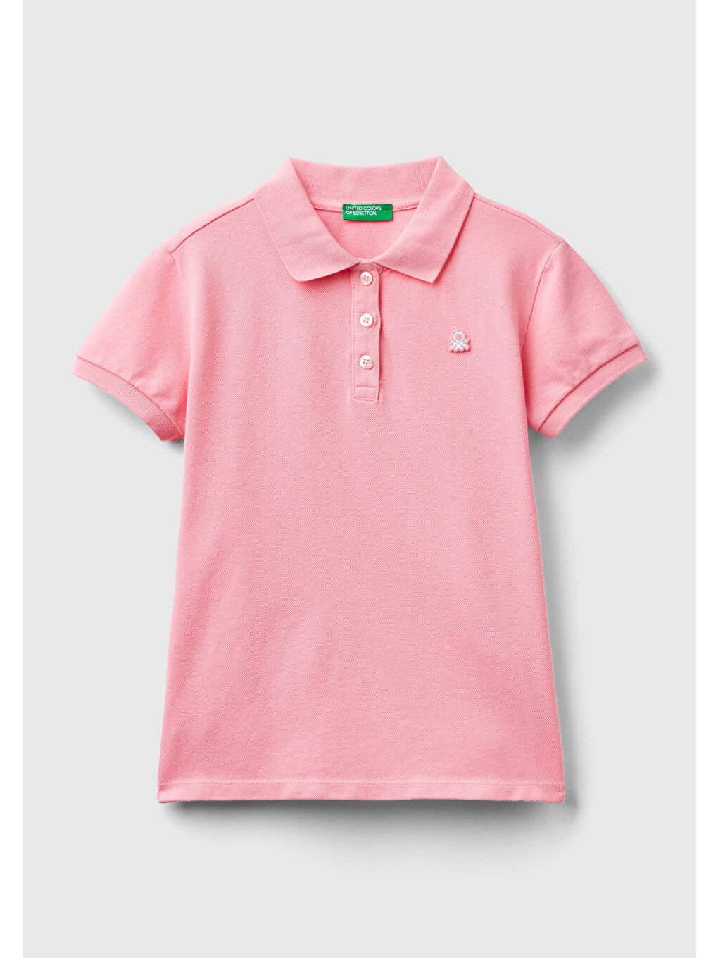 United Colors Of Benetton Pembe Kız Çocuk Pembe Logolu Pike Polo Yaka  T-Shirt