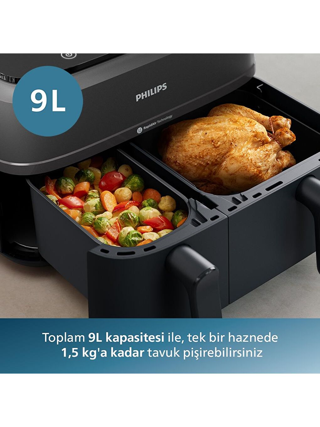 Philips Airfryer NA350/00 Çift Hazneli Fritöz - 4