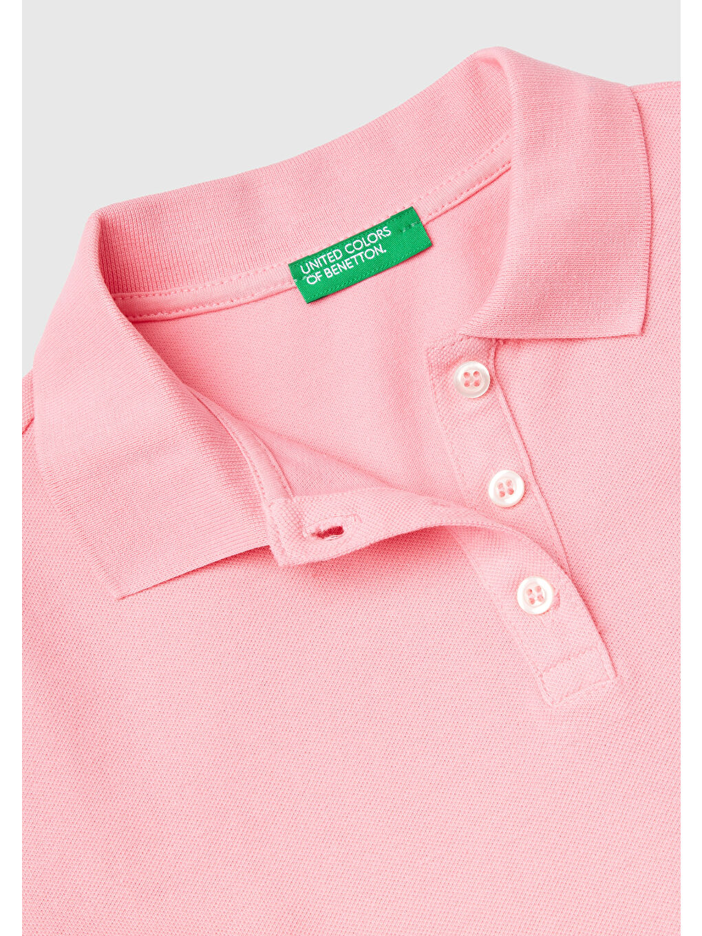 United Colors Of Benetton Pembe Kız Çocuk Pembe Logolu Pike Polo Yaka  T-Shirt - 1