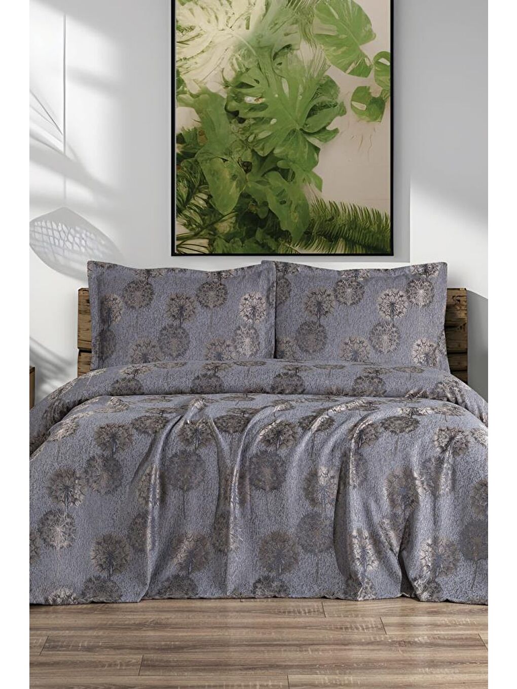 Karışık Ares 3 Parça Çift Kişilik Pike Takımı 230x250 Gri