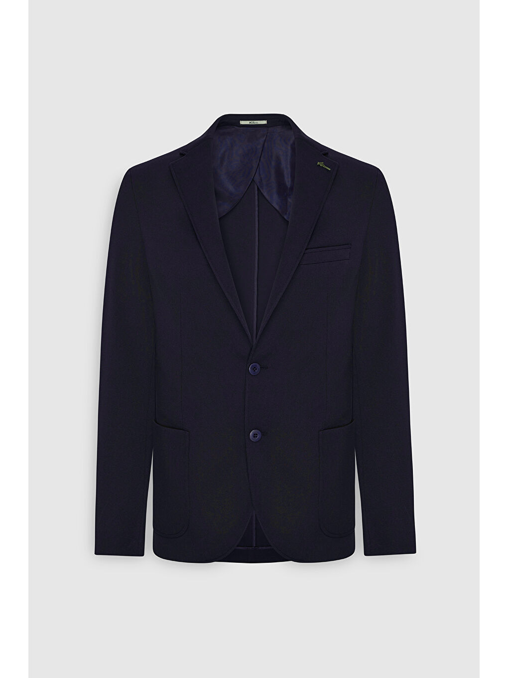 Erkek Lacivert Slim Fit Dar Kesim Mono Yaka Casual Ceket-5