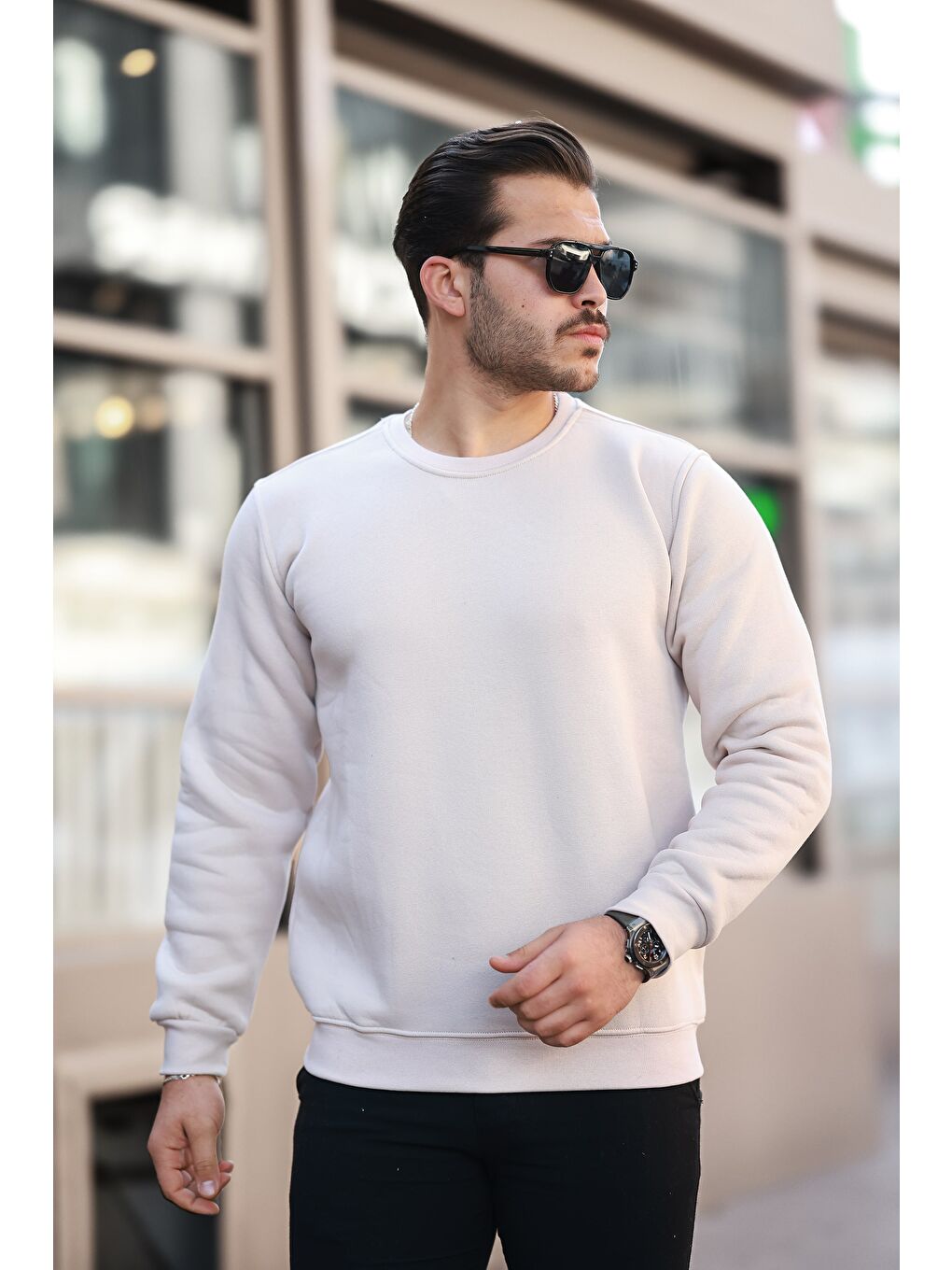 comstar Ekru Erkek Oversize Sweatshirt