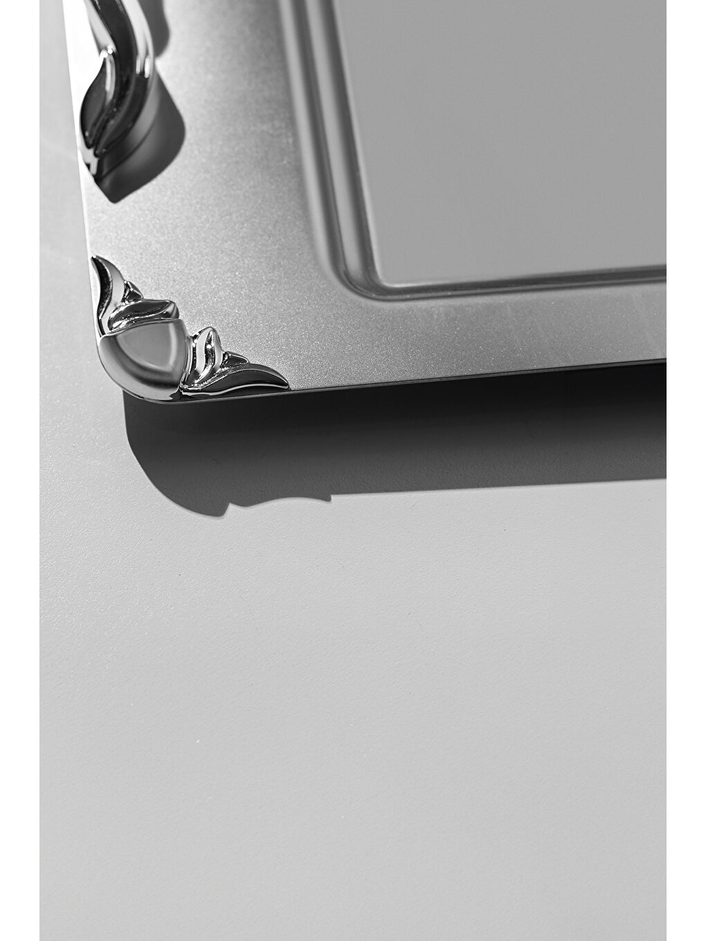 Gri Sare Saten 2'li Çelik Tepsi Seti-2