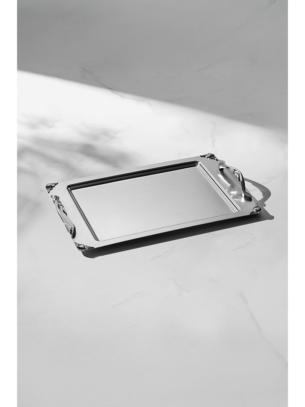 Gri Sare Saten 2'li Çelik Tepsi Seti-3