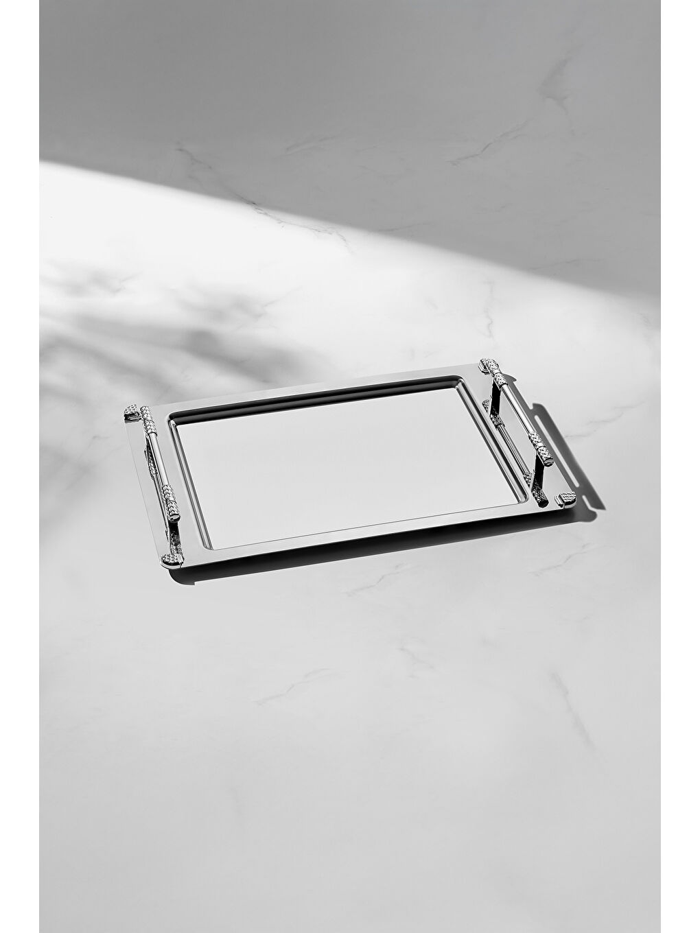 Gri Paris Saten 2'li Çelik Tepsi Seti-1