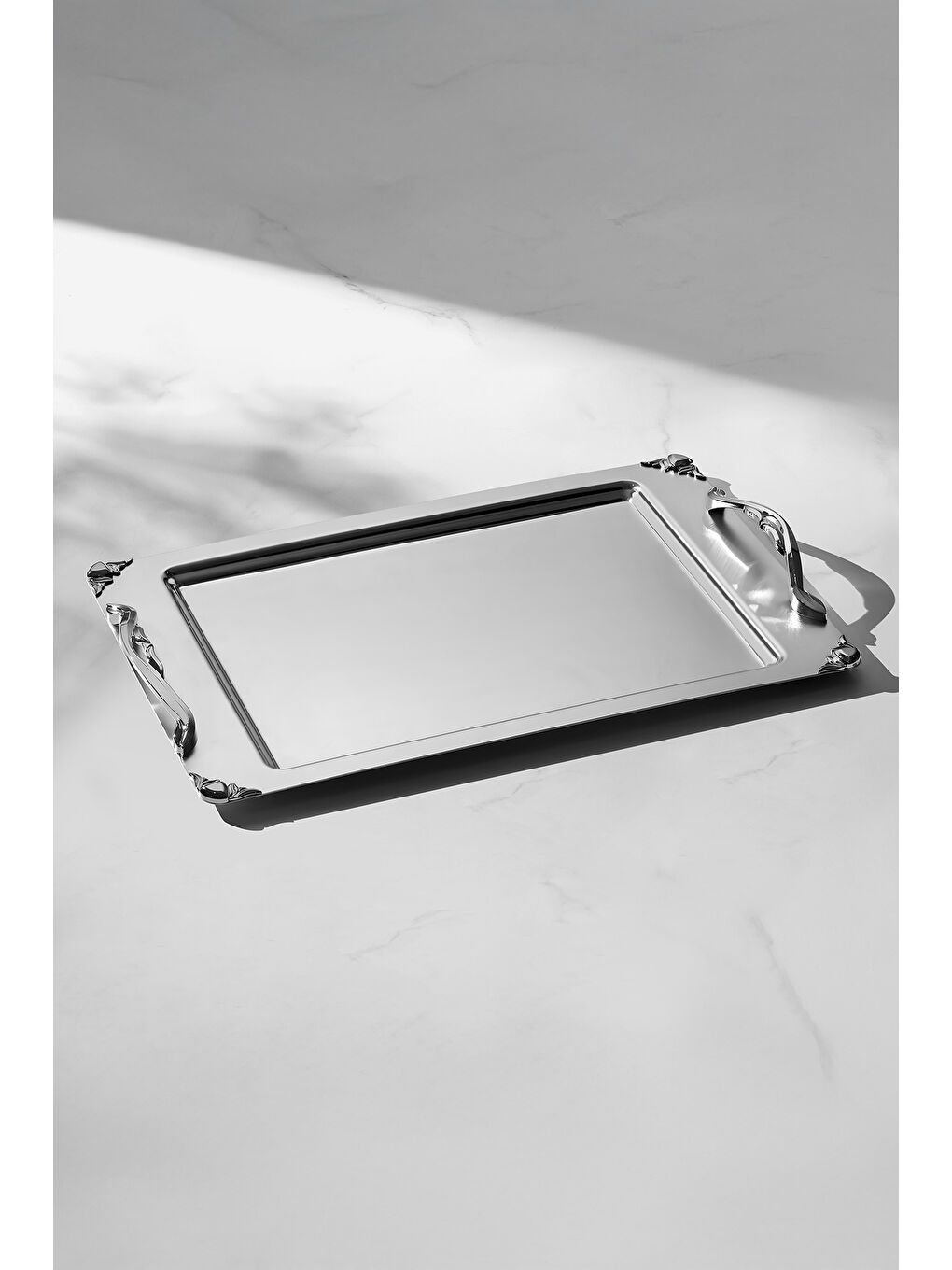 Gri Sare Saten 2'li Çelik Tepsi Seti-4