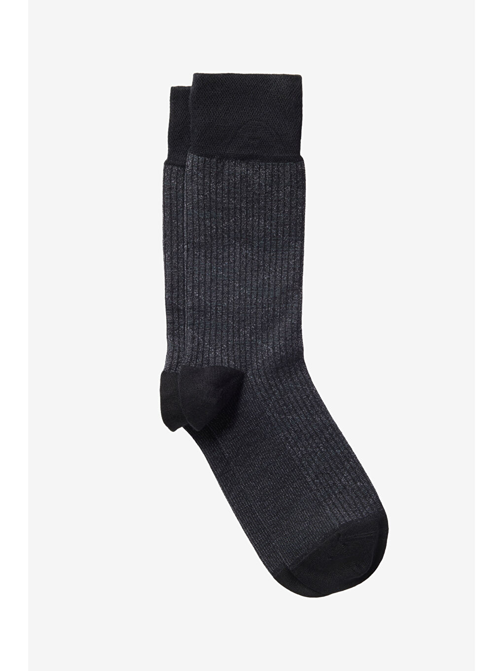 Erkek Siyah Yumuşak Dokulu Desenli Tekli Çorap-1