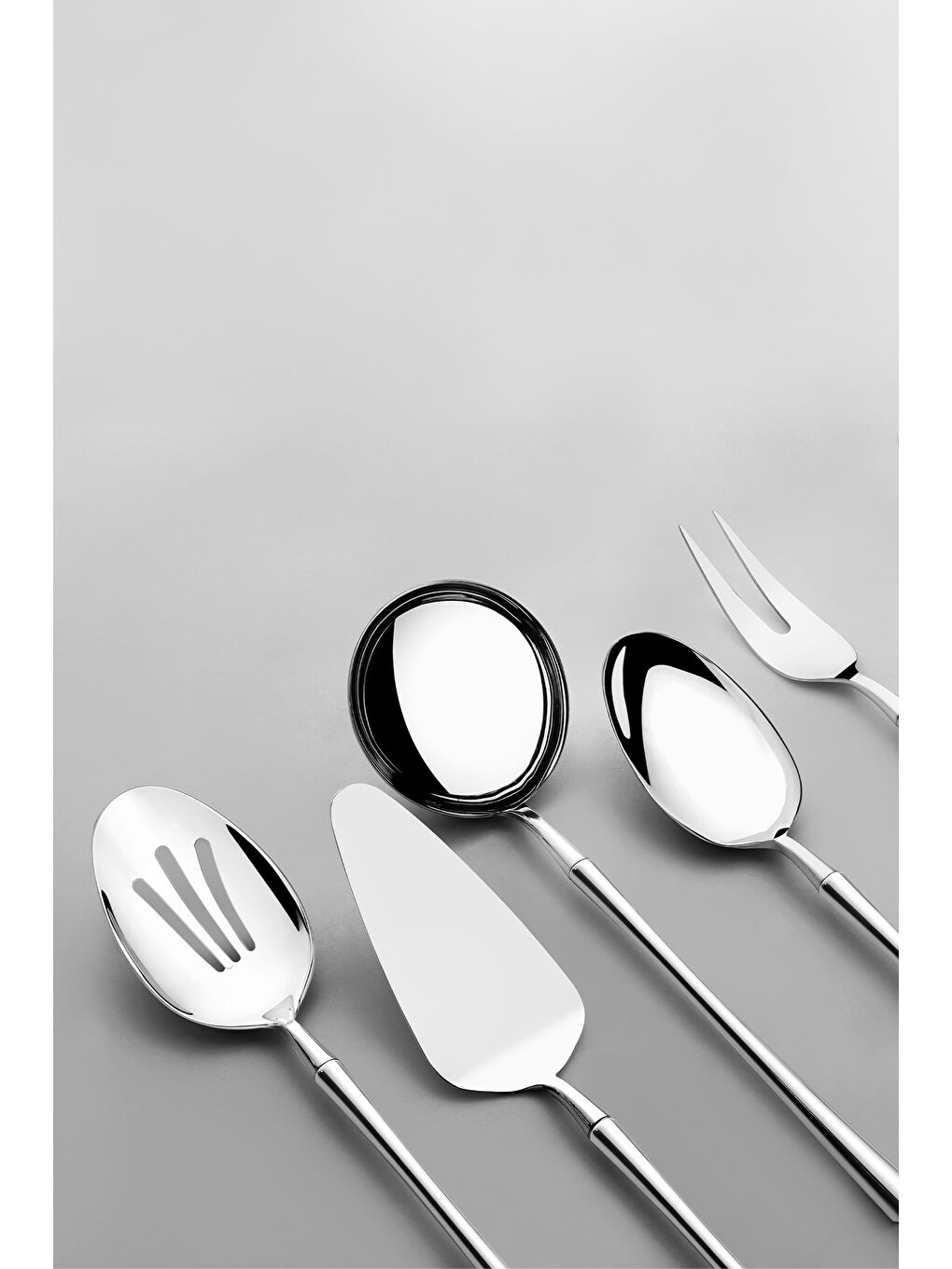 Gri Marbella Sade 5 Parça Paslanmaz Çelik Servis Takımı-1