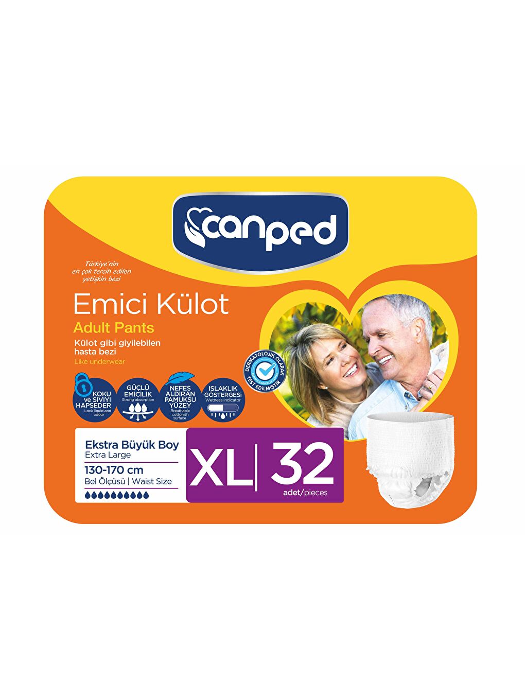 Canped Renksiz Emici Külot Extra Büyük Boy XL 32 Adet