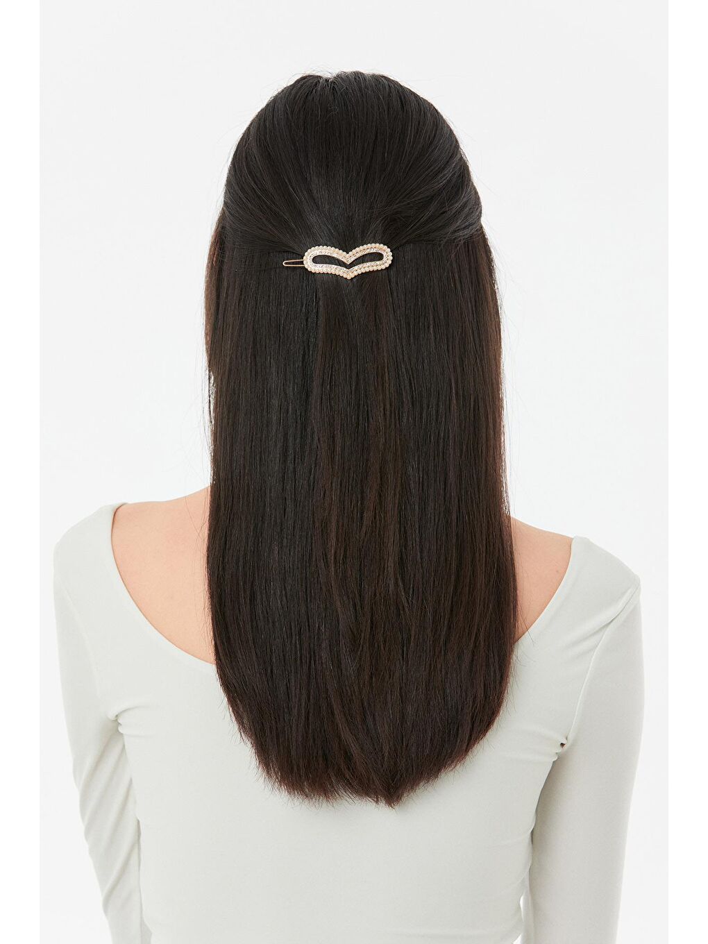 Ekru Taşlı İncili Toka