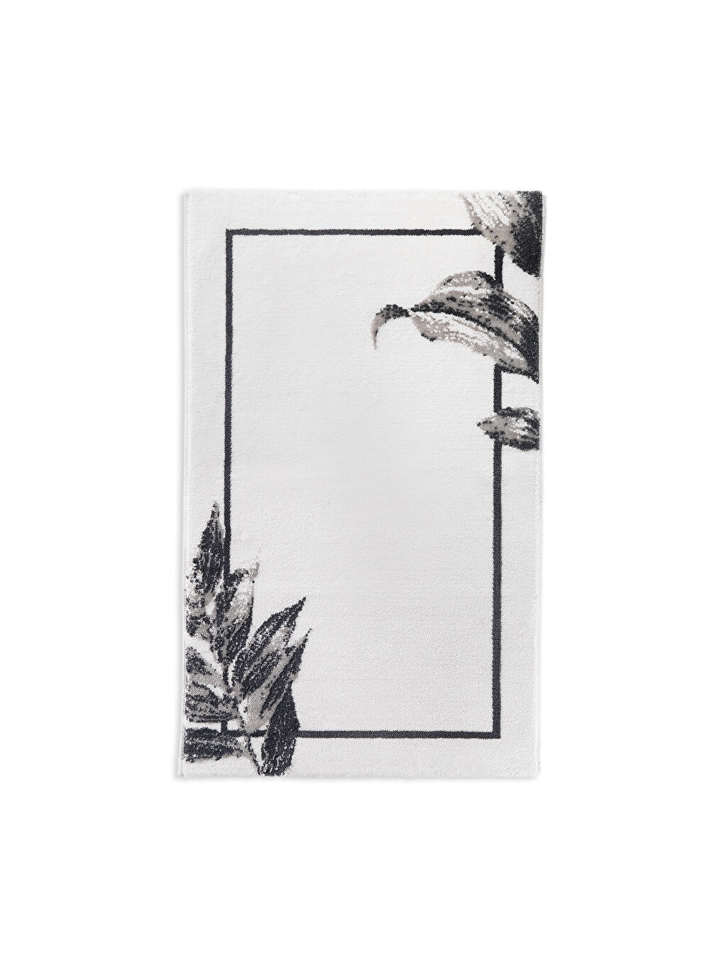 Home Leafy 2’li Pamuk Floş Banyo Paspası 60x100 / 40x60 Cm - Gri-1