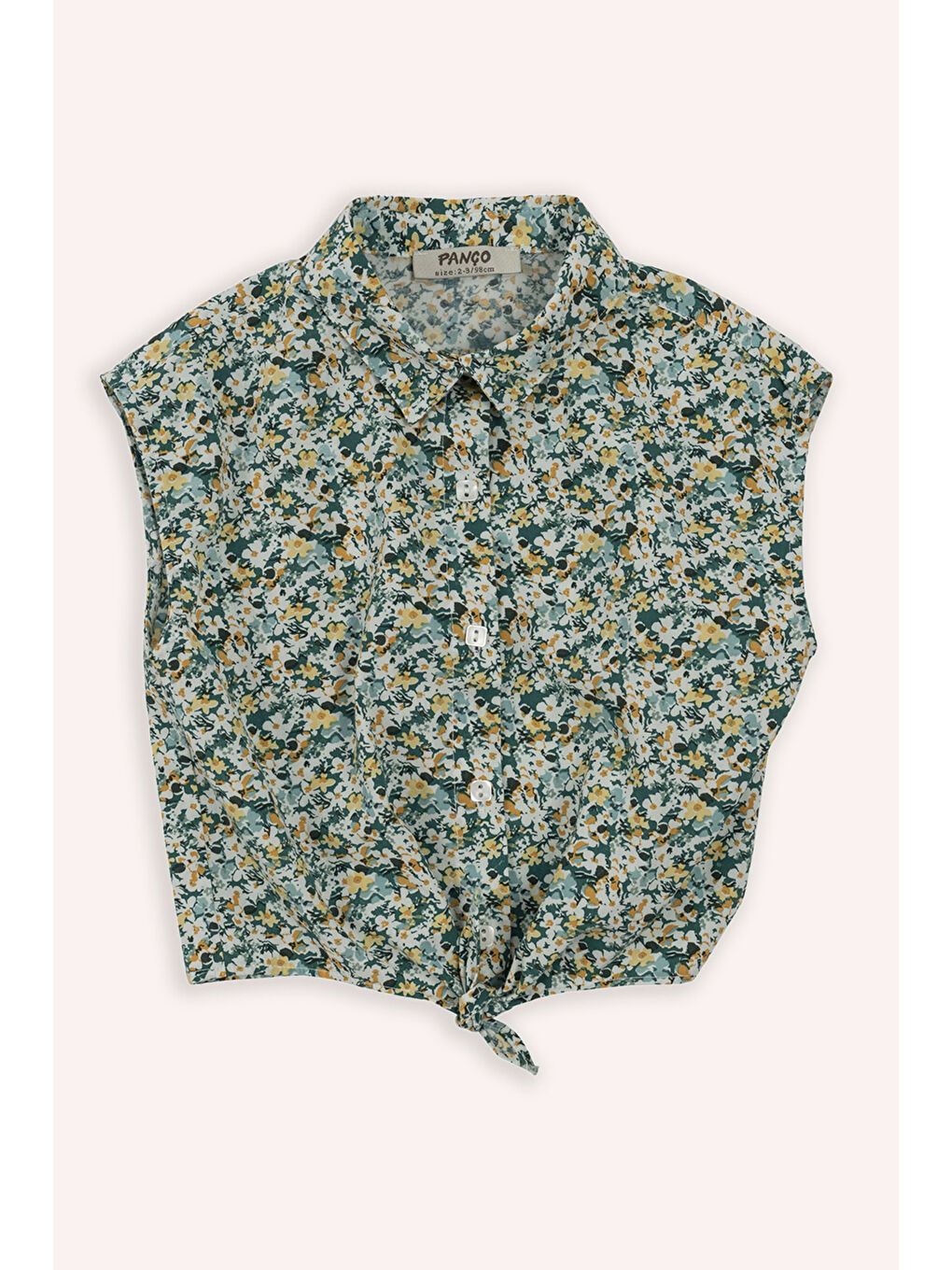 Kız Çocuk Desenli Gömlek Yeşil