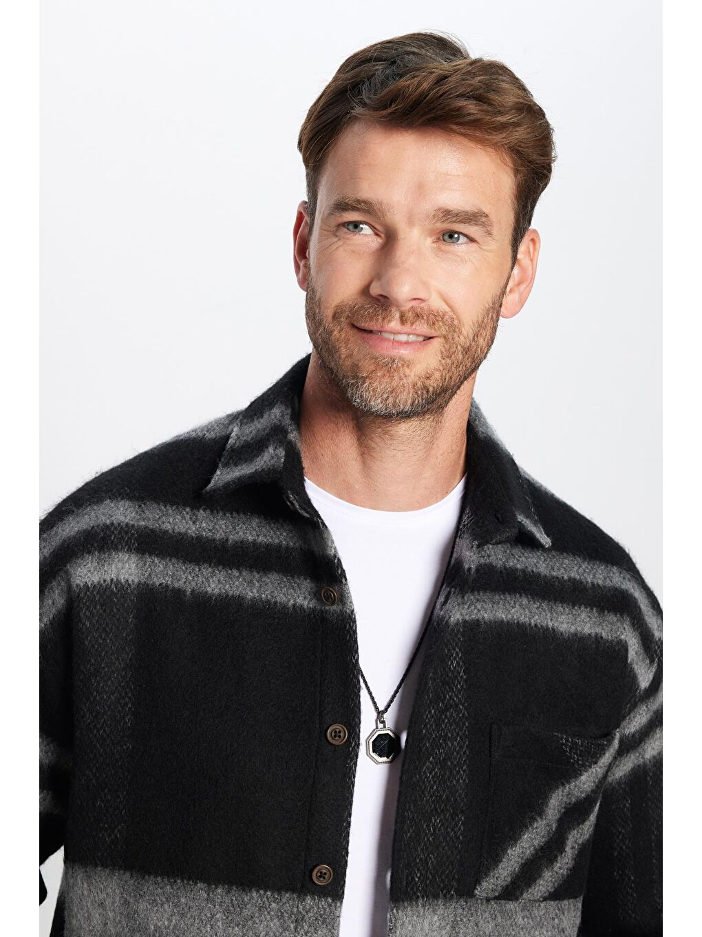 Karışık Erkek Relax Fit Rahat Kesim Oduncu  Tek Cepli Kareli Kışlık Şardonlu Gömlek-2