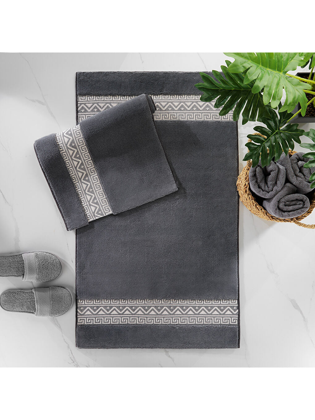 Home Julia 2’li Pamuk Banyo Paspası 60x100 / 40x60 Cm - Gri