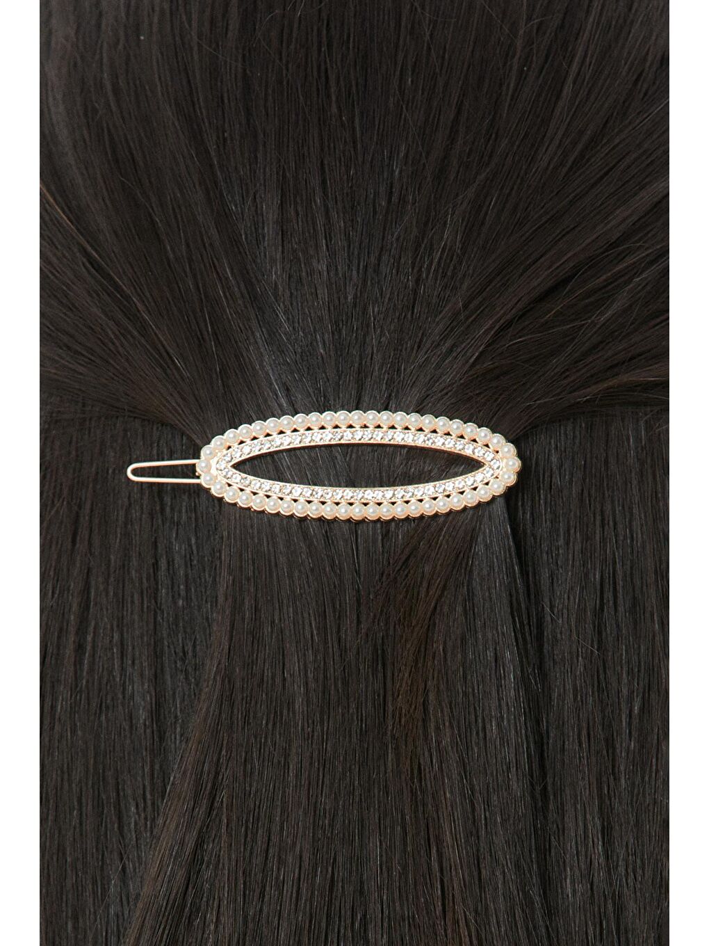 Ekru Taşlı İncili Toka-1