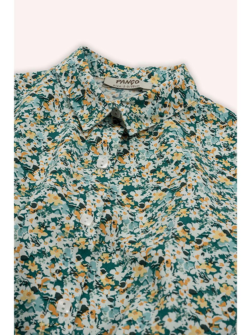 Kız Çocuk Desenli Gömlek Yeşil-1