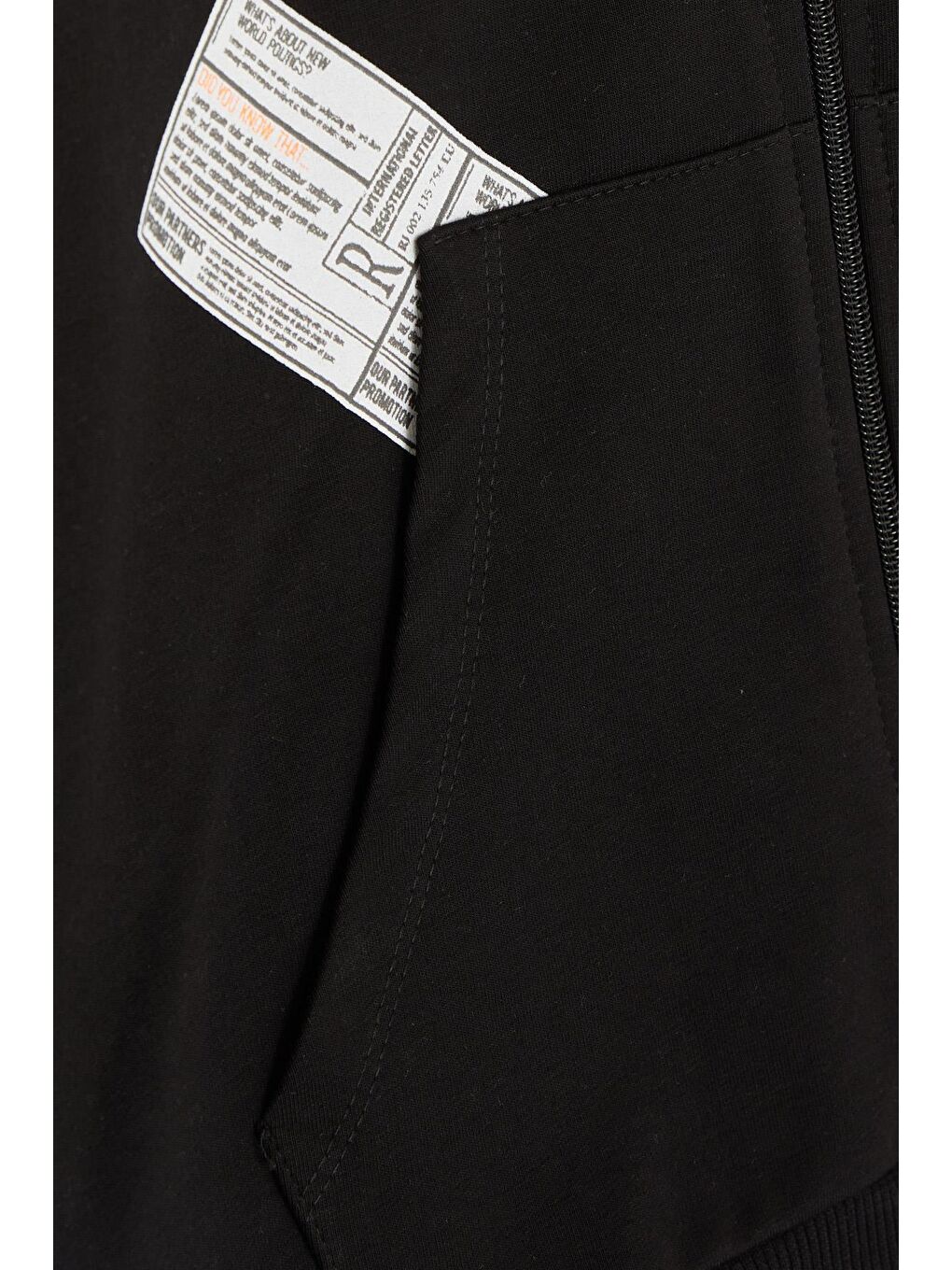 Erkek Çocuk Eşofman Takım Kapüşonlu Yazı Baskılı Siyah (7-12 Yaş)-5