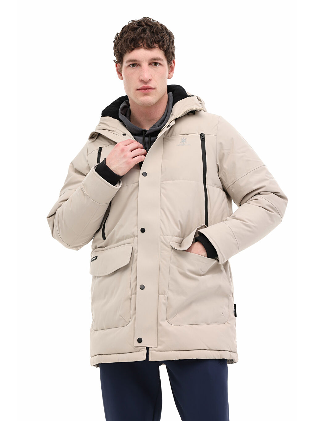 ML ADLERS LONG COAT 5PR Bej Erkek Uzun Şişme Mont