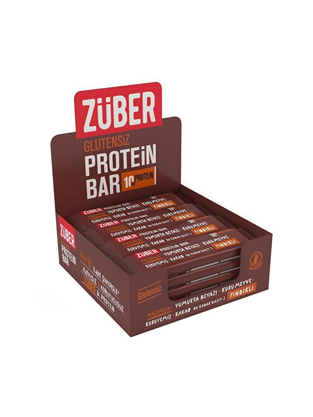 Züber Renksiz Fındıklı Protein Barı - 35 gr x 12 Adet