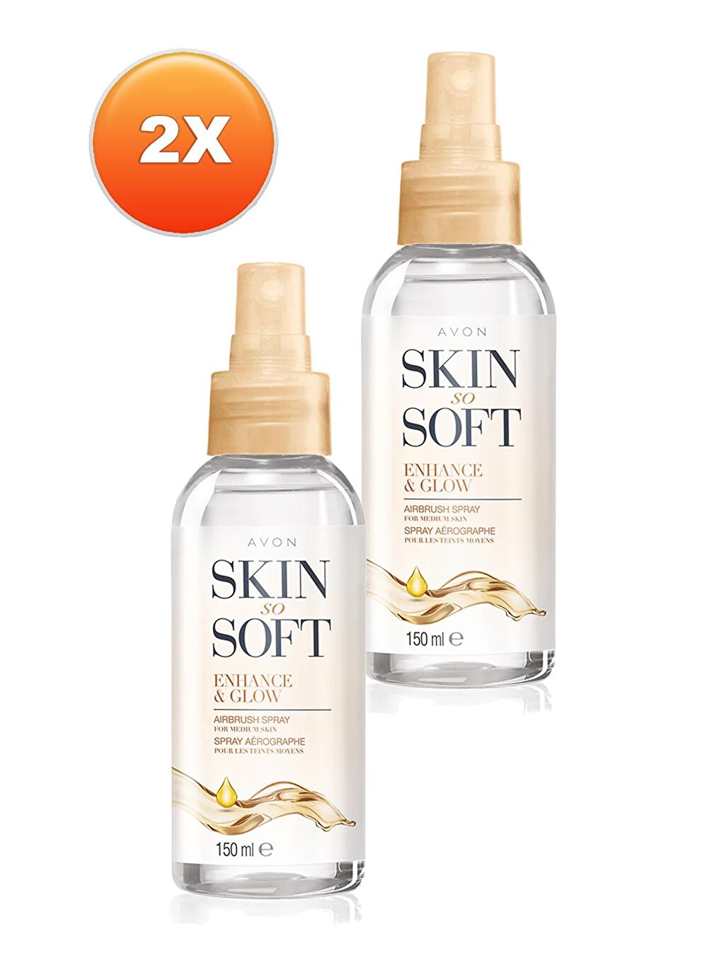 AVON Renksiz Skin So Soft Enhance & Glow Nemlendirici Sprey Vücut Yağı 150 Ml. İkili Set - 1