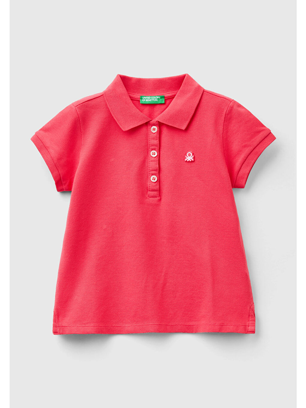 United Colors Of Benetton Fuşya Kız Çocuk Fuşya Logolu Pike Polo Yaka  T-Shirt