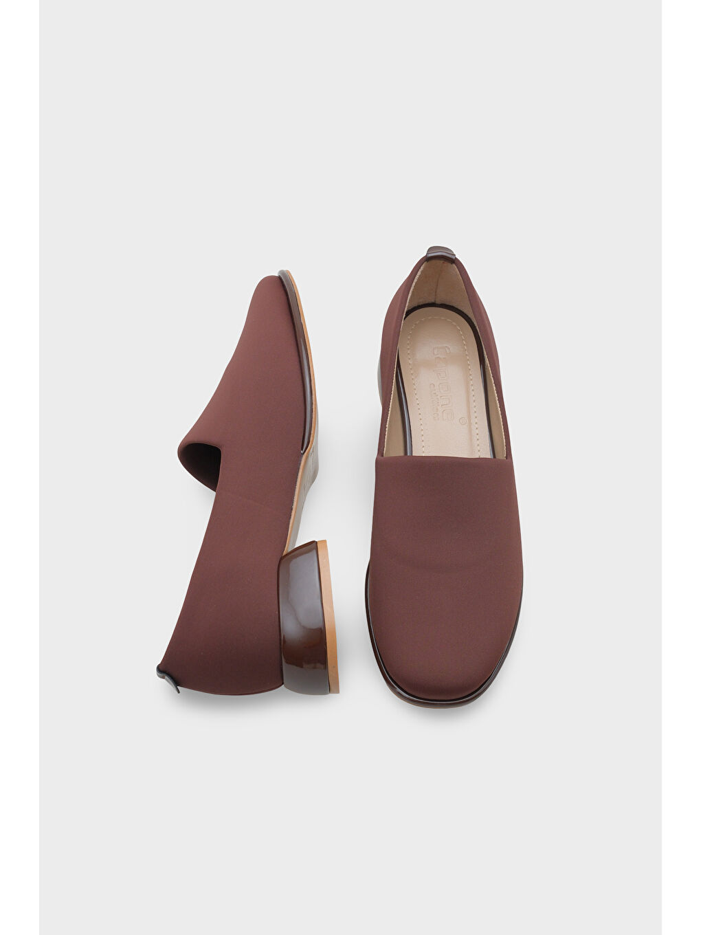 Kahverengi Rosy Streç Kısa Topuklu Konfor Kadın Ayakkabı-3