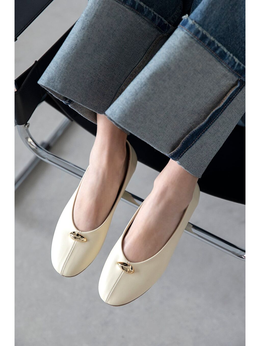 Brett Kadın Aksesuar Detay  Deri Babet Sarı