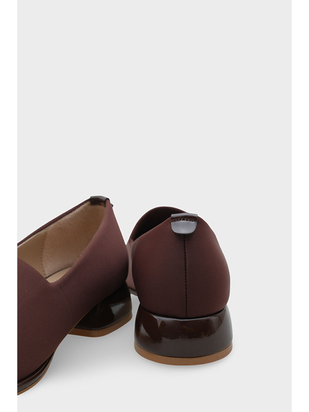 Kahverengi Rosy Streç Kısa Topuklu Konfor Kadın Ayakkabı-5