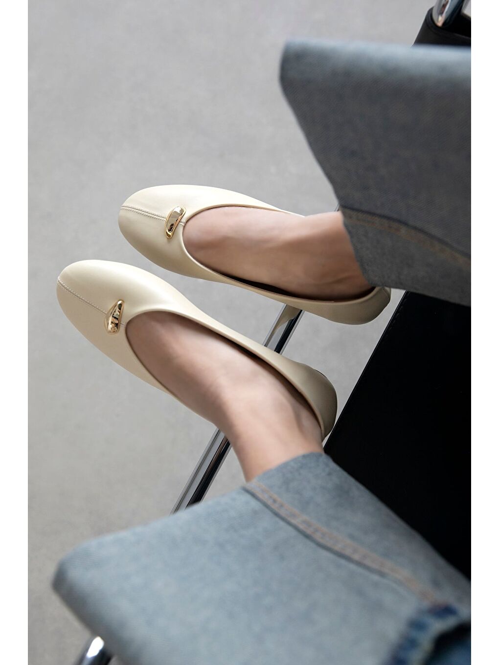 Brett Kadın Aksesuar Detay  Deri Babet Sarı-1