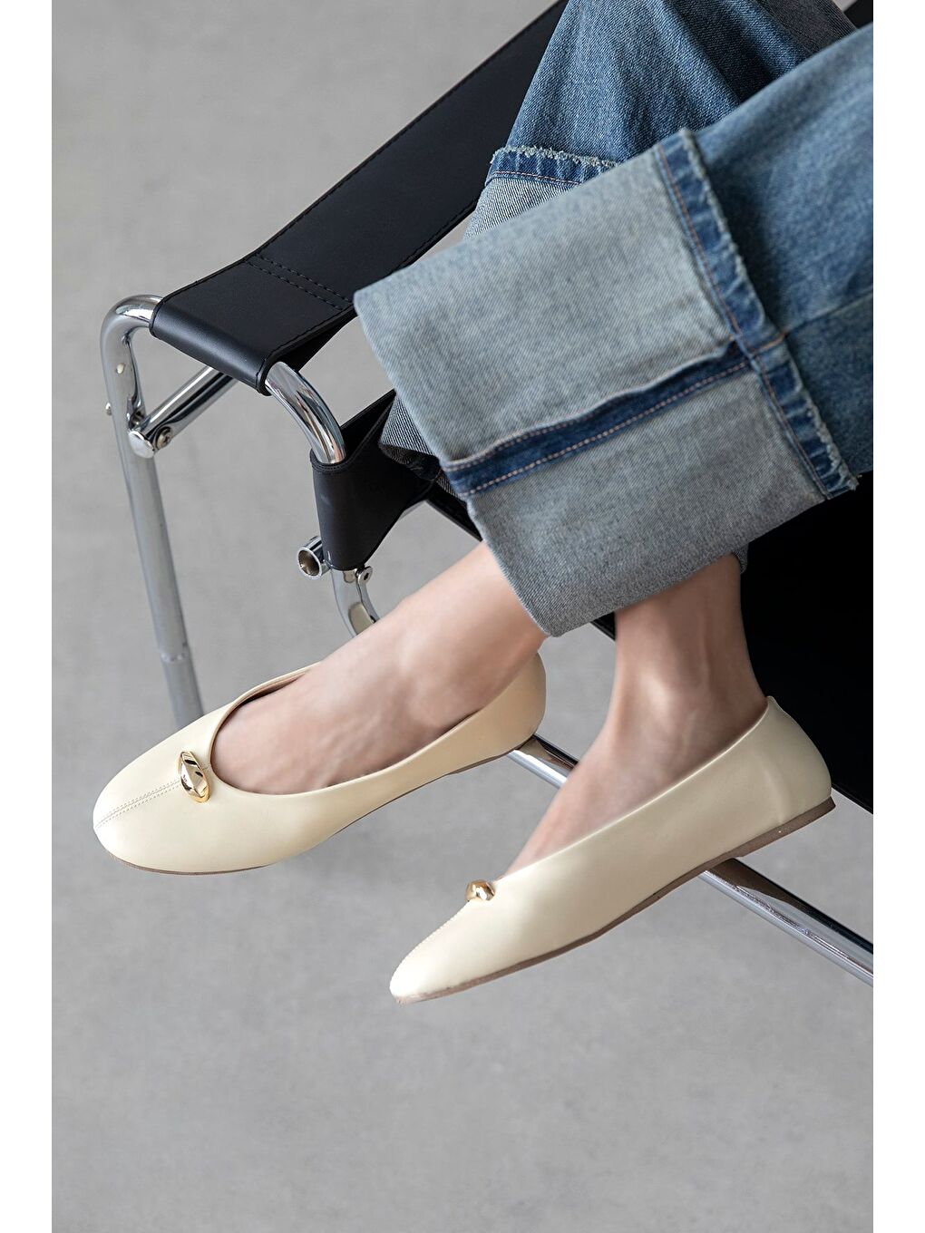 Brett Kadın Aksesuar Detay  Deri Babet Sarı-2