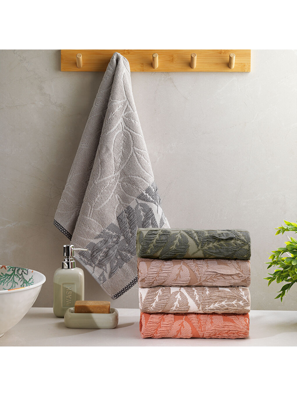 Gri Home Adore Jakarlı Havlu