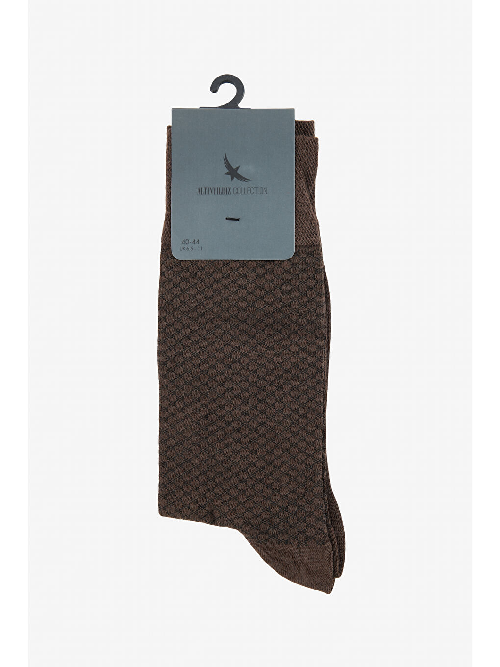 Erkek Kahverengi Desenli Tekli Soket Çorap