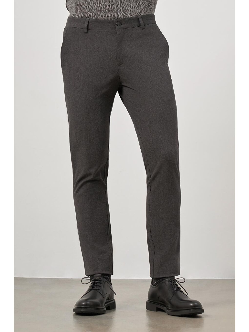 Koyu Antrasit Pamuklu Yandan Cepli Casual Slim Fit Chino Pantolon 1003245102-4