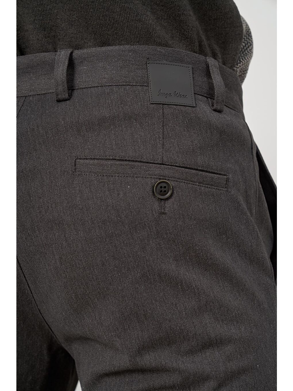 Koyu Antrasit Pamuklu Yandan Cepli Casual Slim Fit Chino Pantolon 1003245102-6