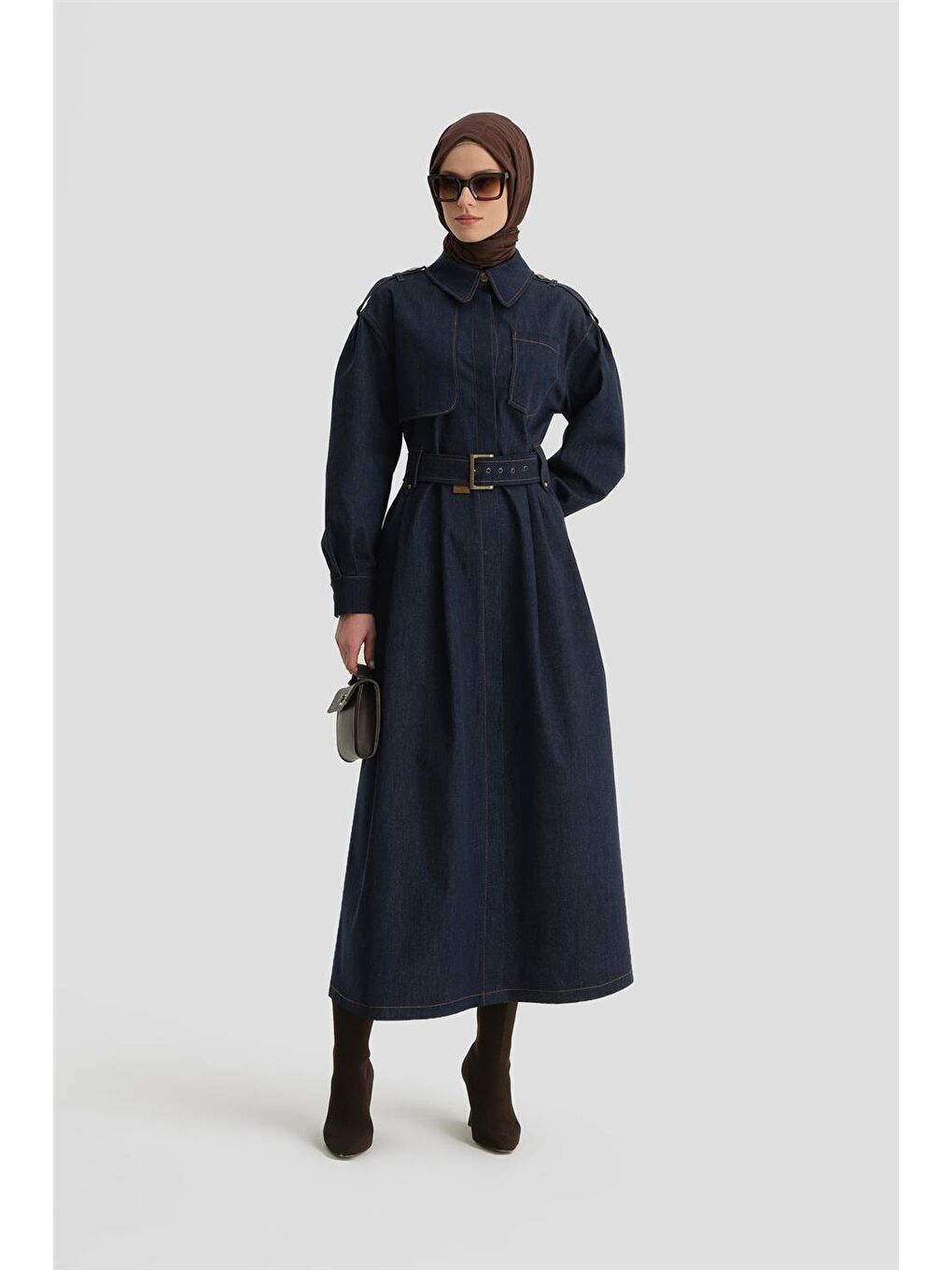 Denim Elbise 24K9902 Lacivert