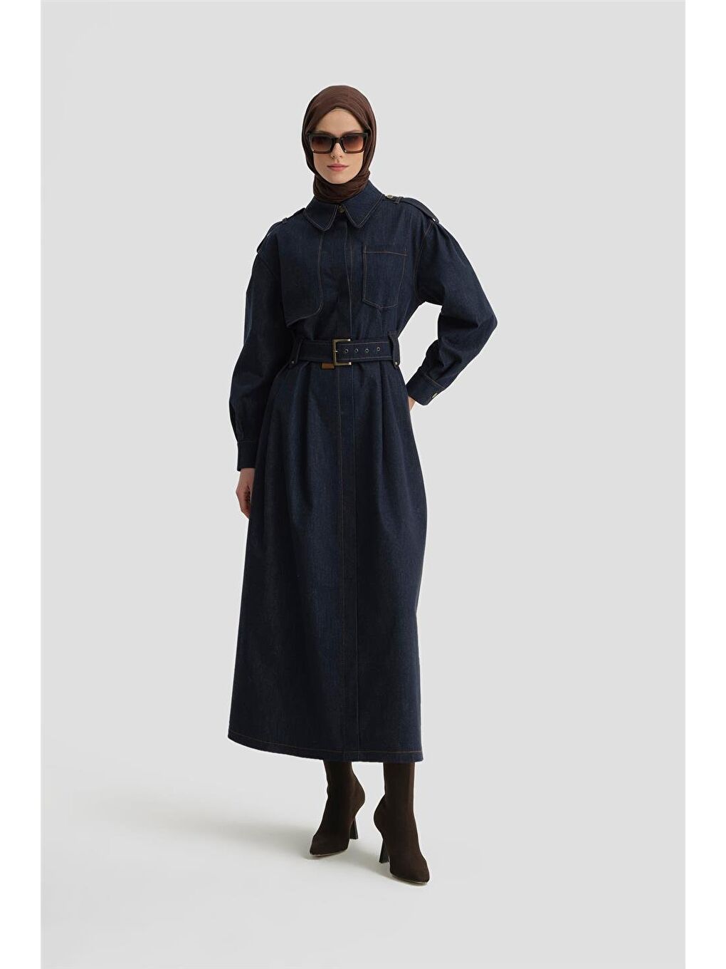 Denim Elbise 24K9902 Lacivert-2