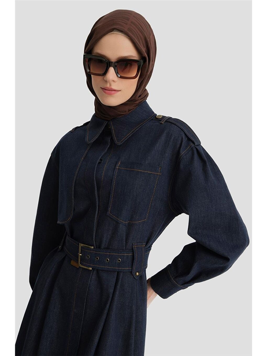 Denim Elbise 24K9902 Lacivert-3