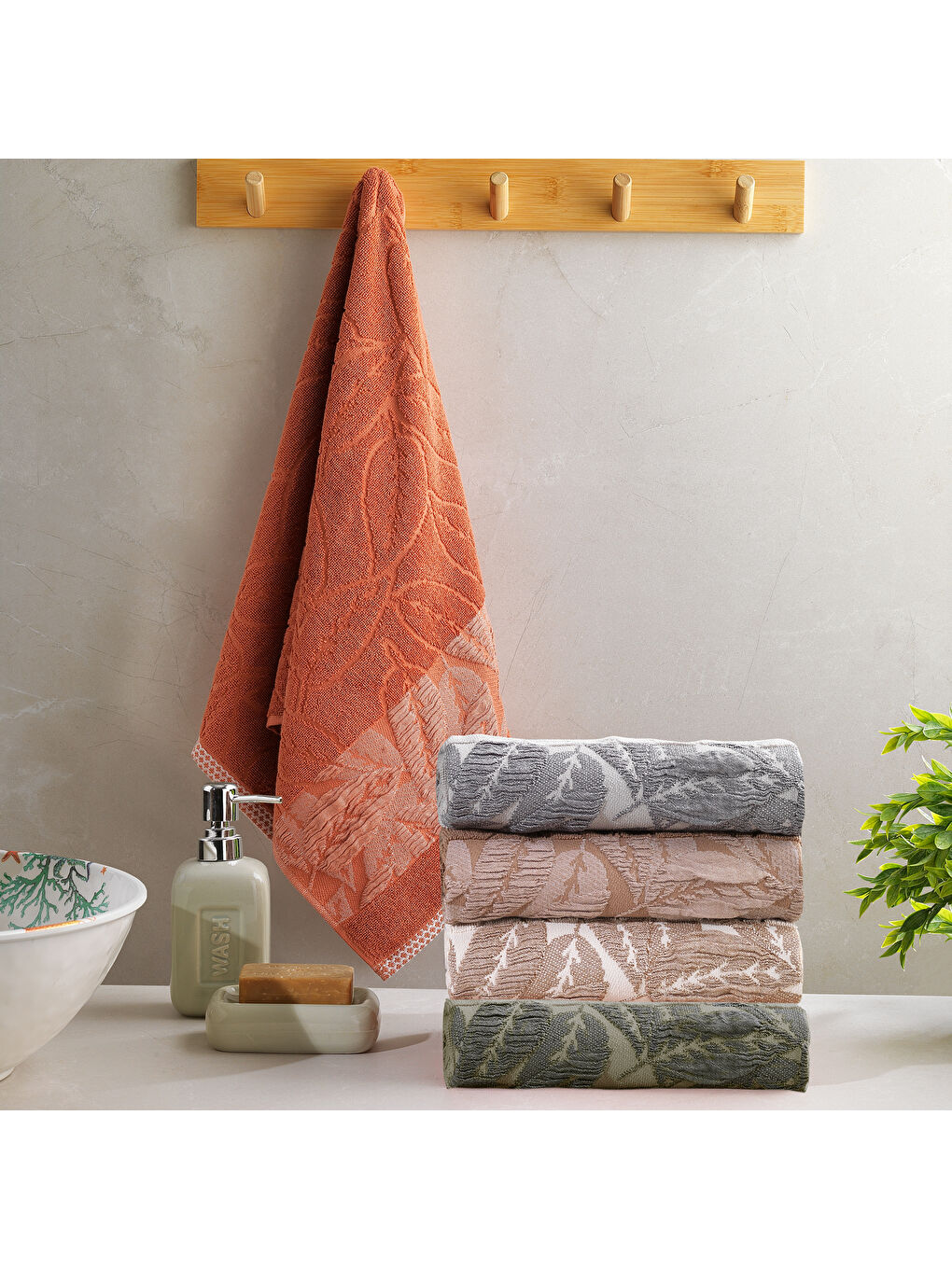 Kahverengi Home Adore Jakarlı Havlu