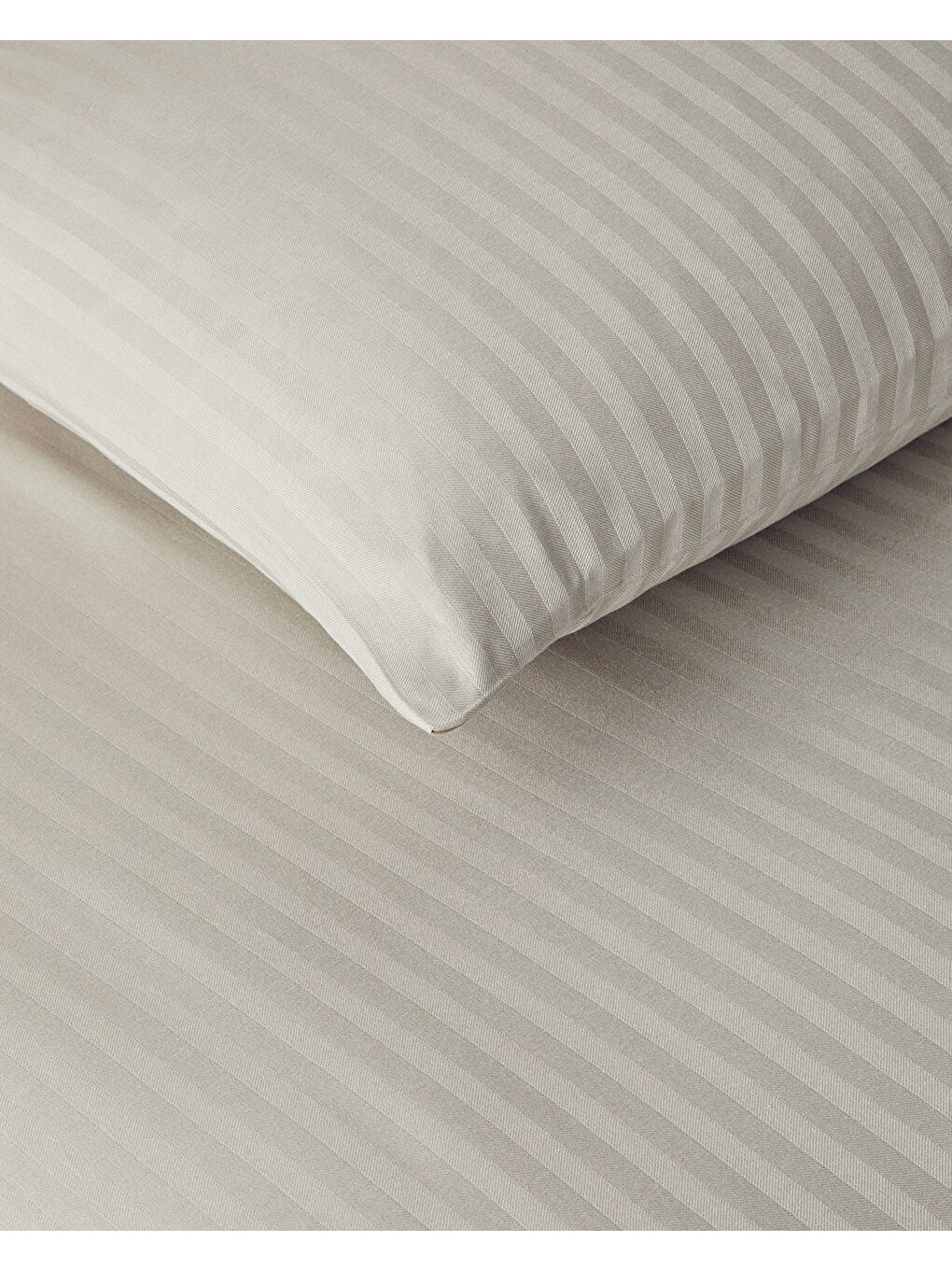 Bej Crystal İpeksi Twill Tek Kişilik Nevresim Takımı Taş Rengi-4