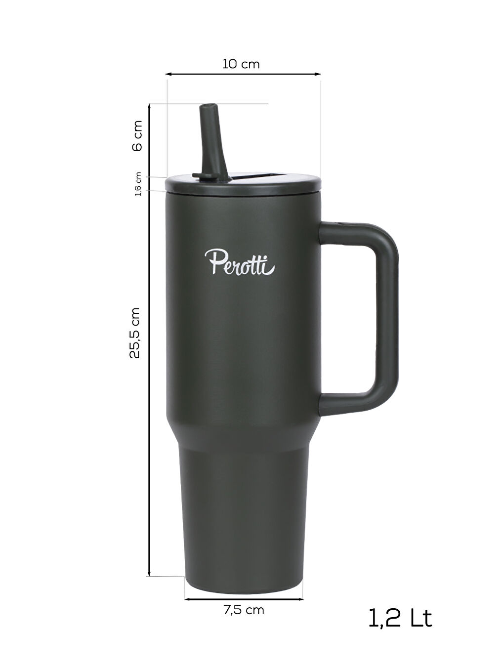 17238-3 Colte V2 Paslanmaz Çelik Sporcu Termos Bardak Matara Yeşil 1,2 Lt